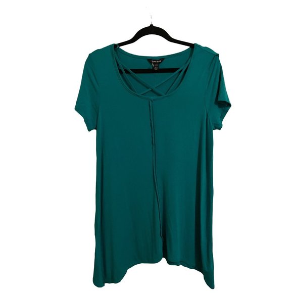 TERRE BLEUE TUNIC SIZE MEDIUM TEAL - Picture 1 of 8